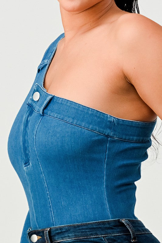 SHOW OUT DENIM BODYSUIT