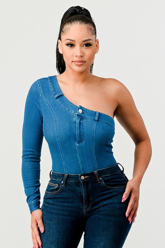 SHOW OUT DENIM BODYSUIT