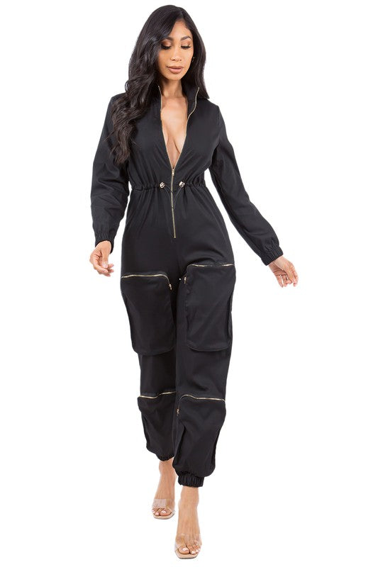 BLACK’D OUT CARGO JUMPSUIT