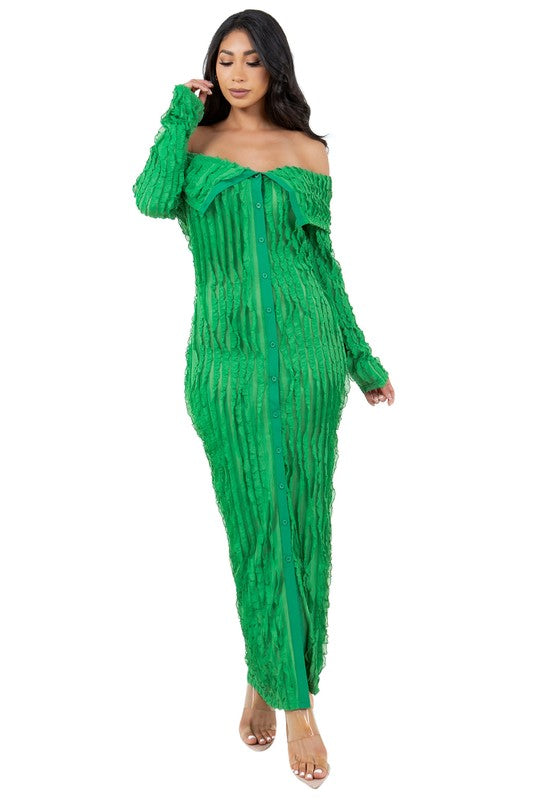 YOU GOT IT RUFFLE MAXI DRESS