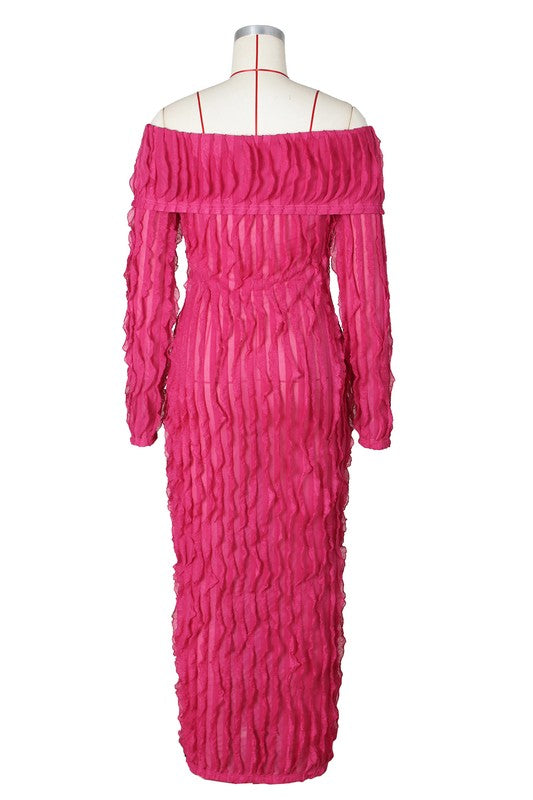 YOU GOT IT 2 RUFFLE MAXI DRESS