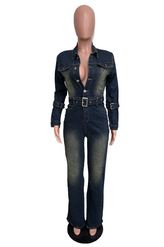 I’M FADED DENIM JUMPSUIT