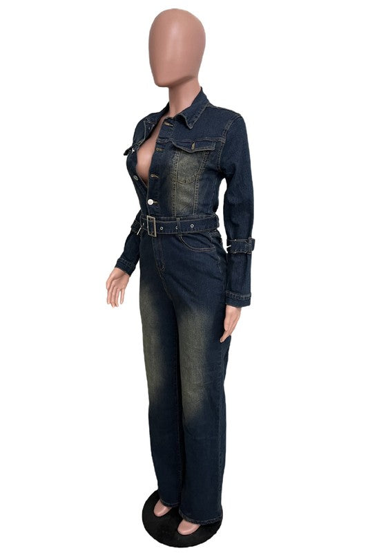 I’M FADED DENIM JUMPSUIT