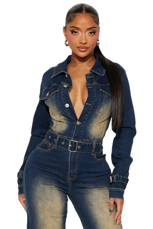 I’M FADED DENIM JUMPSUIT