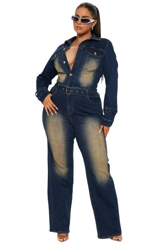 I’M FADED DENIM JUMPSUIT