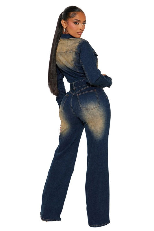 I’M FADED DENIM JUMPSUIT