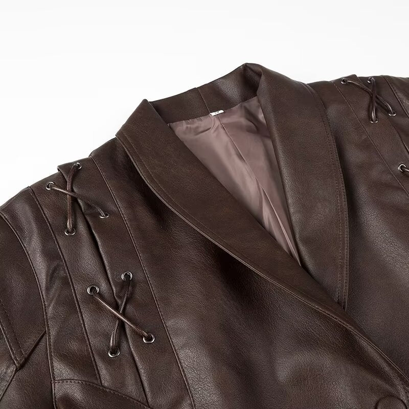 Throwback with a Twist Leather Coat