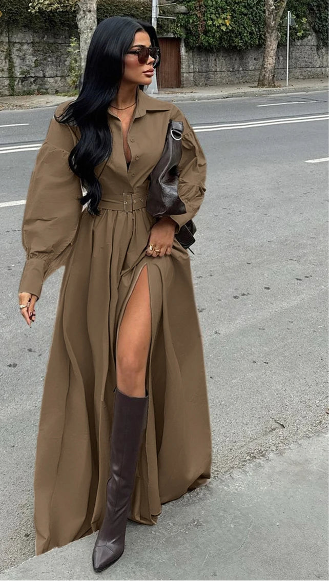 She Badd Belt Slit Dress