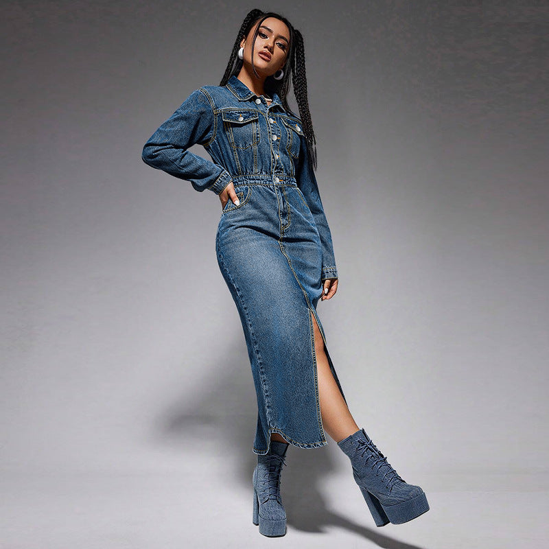 On The Go Denim Dress