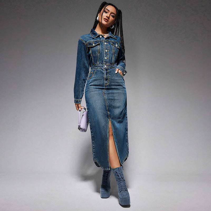On The Go Denim Dress