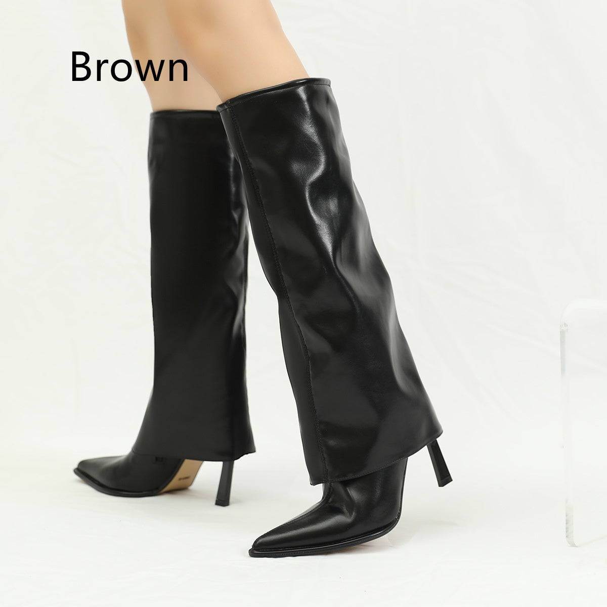 Cuff Down High Leg Boot