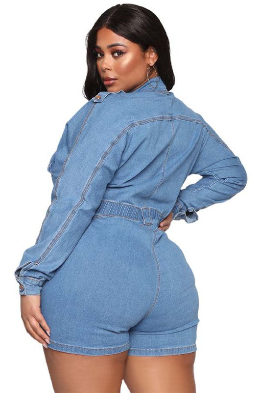 SHAKE IT DENIM ROMPER