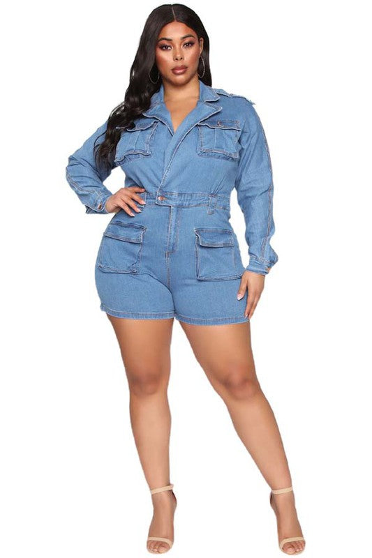 SHAKE IT DENIM ROMPER