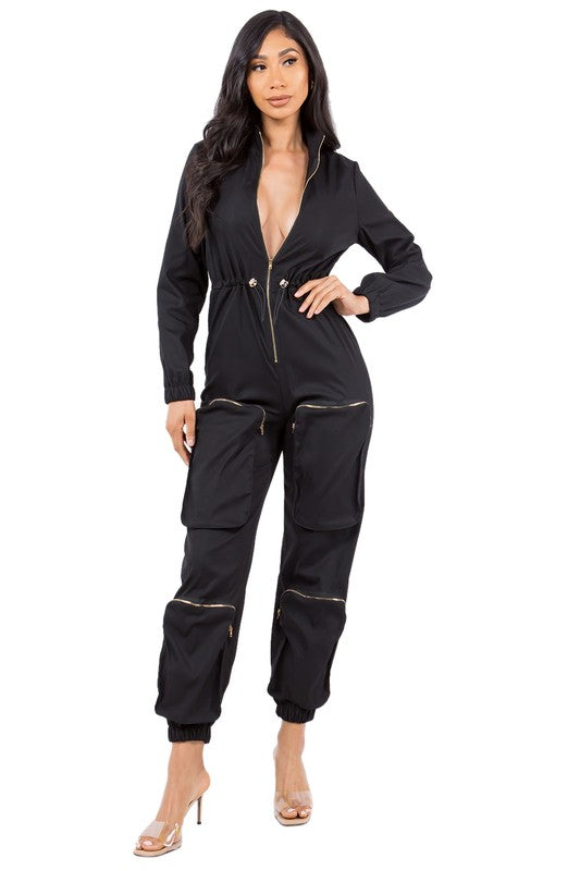 BLACK’D OUT CARGO JUMPSUIT