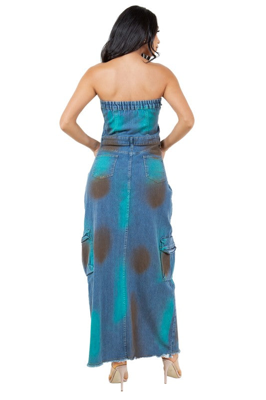 SHOW STOPPER DENIM MAXI DRESS