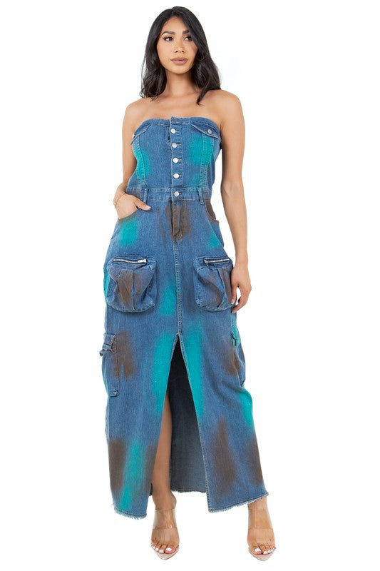 SHOW STOPPER DENIM MAXI DRESS