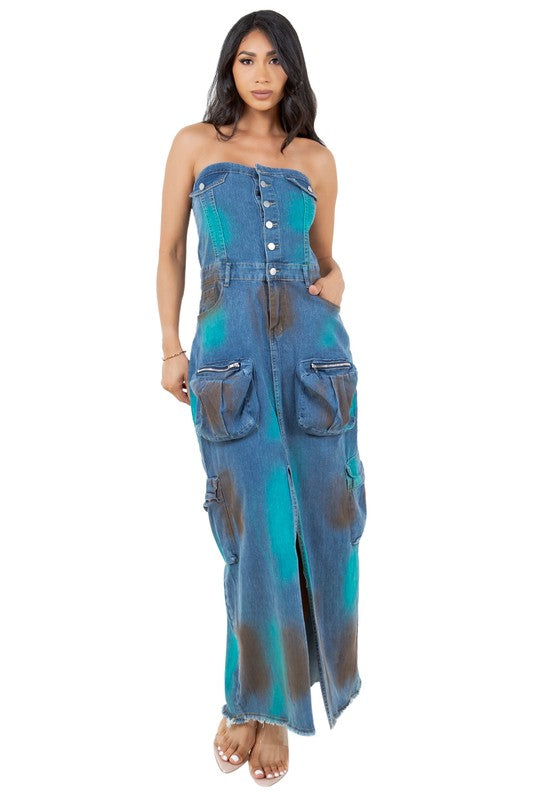 SHOW STOPPER DENIM MAXI DRESS