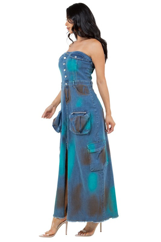 SHOW STOPPER DENIM MAXI DRESS