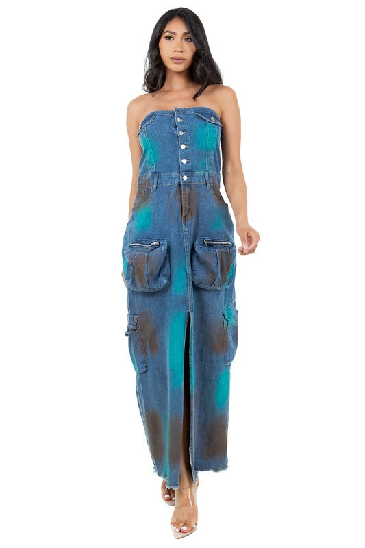 SHOW STOPPER DENIM MAXI DRESS