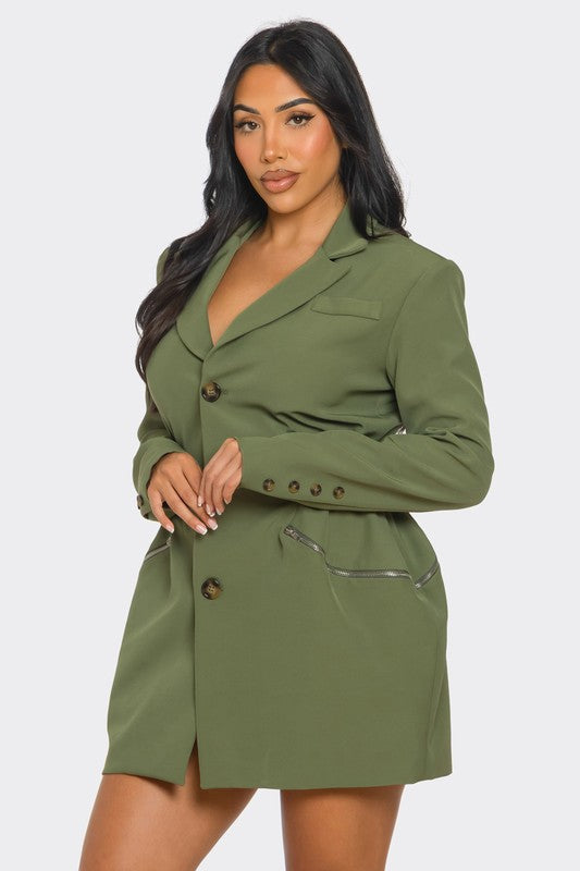 She Ready Utility Blazer Dress