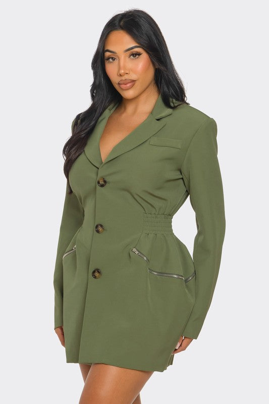 She Ready Utility Blazer Dress