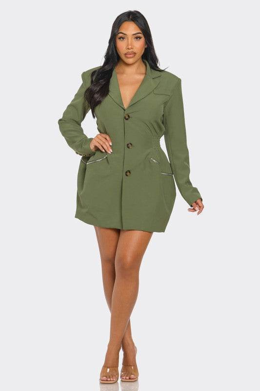 She Ready Utility Blazer Dress