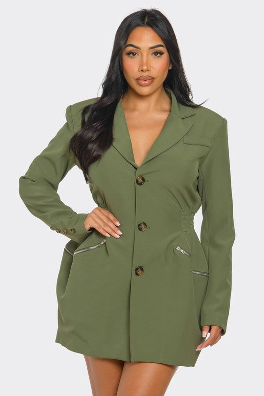 She Ready Utility Blazer Dress