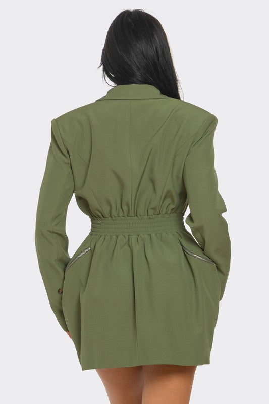 She Ready Utility Blazer Dress