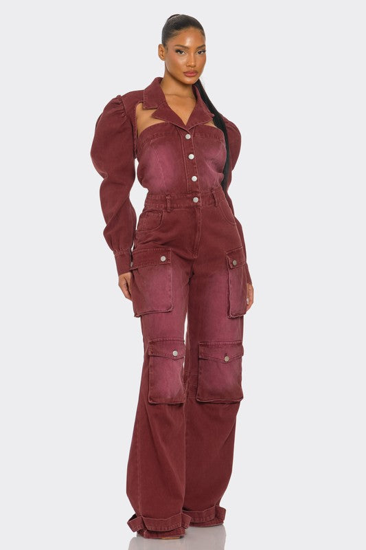 Cut Above the Rest Burgundy Jumpsuit