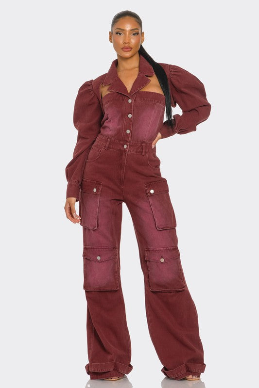 Cut Above the Rest Burgundy Jumpsuit