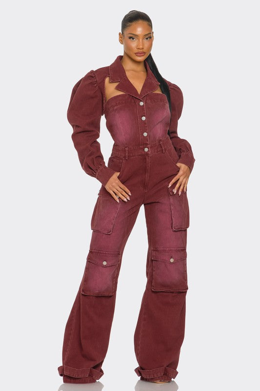 Cut Above the Rest Burgundy Jumpsuit