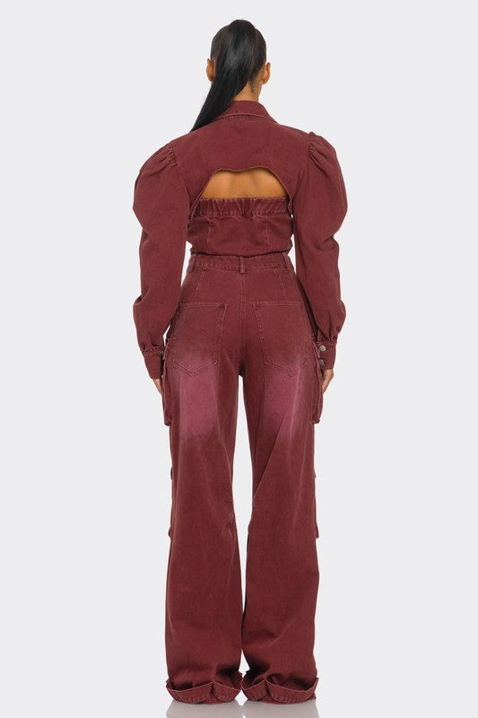 Cut Above the Rest Burgundy Jumpsuit