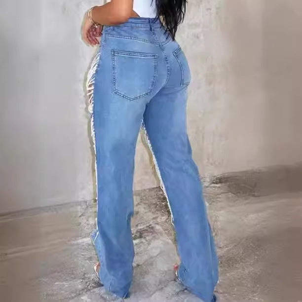 Bead Down Chain Jeans